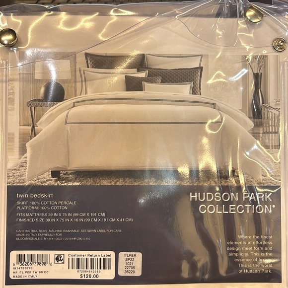 Hudson Park Italian Percale Twin Bedskirt - Exclusive - Picture 3 of 3